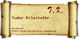 Tudor Krisztofer névjegykártya